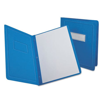 Oxford Title Panel And Border Front Report Cover 3-prong Fastener Panel And Border Cover 0.5 Cap 8.5 X 11 Light Blue 25/box - School