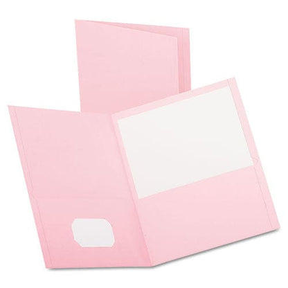 Oxford Twin-pocket Folder Embossed Leather Grain Paper 0.5 Capacity 11 X 8.5 Pink 25/box - School Supplies - Oxford™
