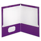 Oxford Two-pocket Laminated Folder 100-sheet Capacity 11 X 8.5 Metallic Purple 25/box - School Supplies - Oxford™