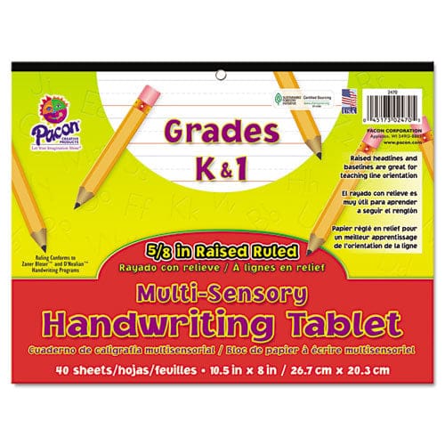 Pacon Multi-sensory Handwriting Tablet 5/8 Long Rule 8 X 10.5 40/pad - School Supplies - Pacon®