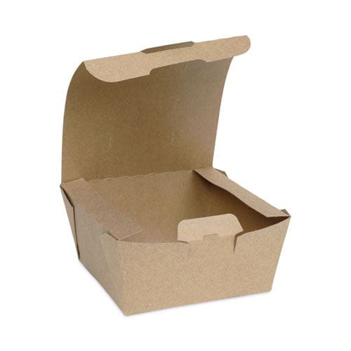 Pactiv Evergreen Earthchoice Tamper Evident Onebox Paper Box 4.5 X 4.5 X 2.5 Kraft 312/carton - Food Service - Pactiv Evergreen