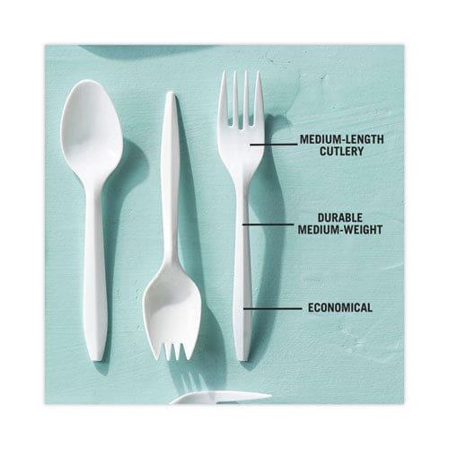 Pactiv Evergreen Fieldware Cutlery Fork Mediumweight White 1,000/carton - Food Service - Pactiv Evergreen