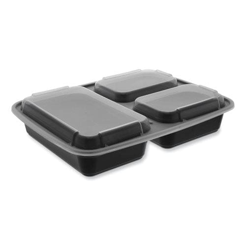 Pactiv Evergreen Newspring Delitainer Microwavable Container 32 Oz 7.5 X 9.87 X 1.75 Black/clear Plastic 150/carton - Food Service - Pactiv