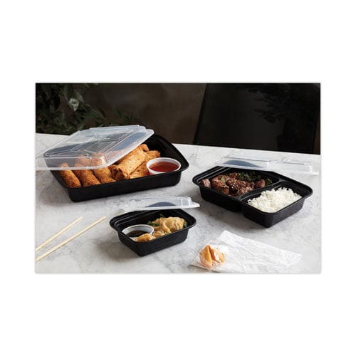Pactiv Evergreen Newspring Versatainer Microwavable Containers 12 Oz 4.5 X 5.5 X 1.75 Black/clear Plastic 150/carton - Food Service - Pactiv