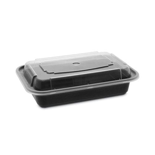 Pactiv Evergreen Newspring Versatainer Microwavable Containers 16 Oz 5 X 7.25 X 1.5 Black/clear Plastic 150/carton - Food Service - Pactiv