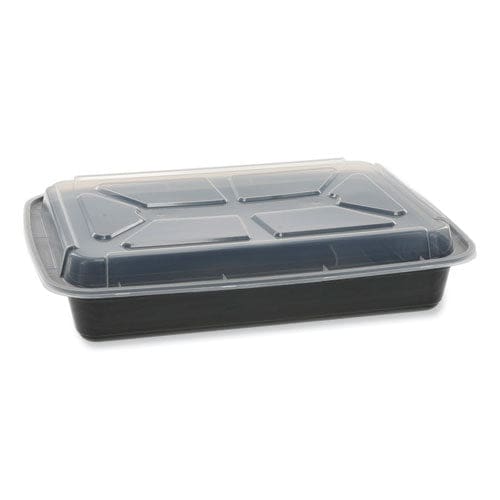 Pactiv Evergreen Newspring Versatainer Microwavable Containers Rectangular 58 Oz 8.5 X 11.5 X 2.5 Black/clear Plastic 150/carton - Food
