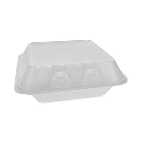 Pactiv Evergreen Smartlock Foam Hinged Lid Container Medium 3-compartment 8 X 8.5 X 3 White 150/carton - Food Service - Pactiv Evergreen