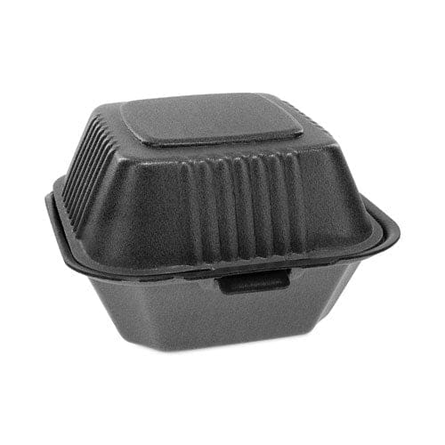 Pactiv Evergreen Smartlock Foam Hinged Lid Container Sandwich 5.75 X 5.75 X 3.25 Black 504/carton - Food Service - Pactiv Evergreen