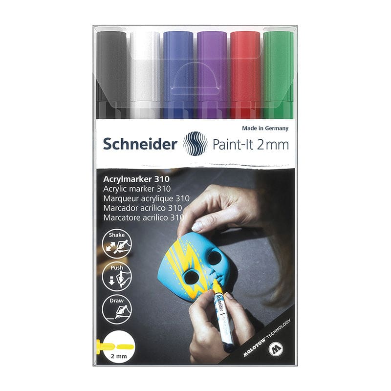 Paint-It Acrylic Markers 6 Colors - Markers - Schneider