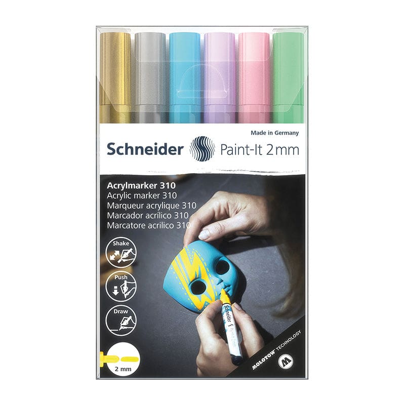 Paint-It Markers 6 Pastel Colors - Markers - Schneider