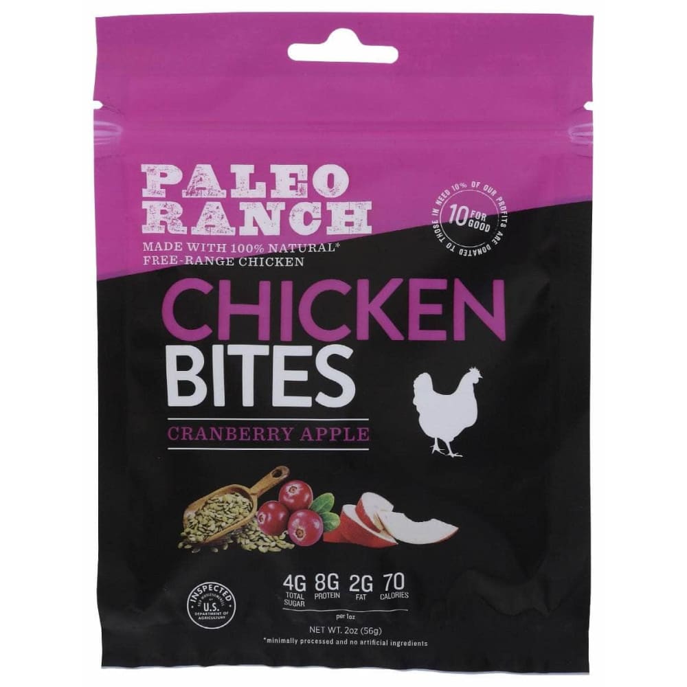 PALEO RANCH Grocery > Pantry > Meat Poultry & Seafood PALEO RANCH Cranberry Apple Chicken Bites, 2 oz