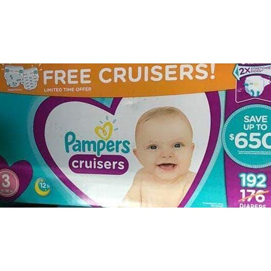 Pampers Cruisers Disposable Baby Diapers, Diapers Size 3, 176 Count - ShelHealth.Com