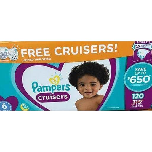 Pampers Cruisers Disposable Baby Diapers, Diapers Size 6, 112 Count - ShelHealth.Com