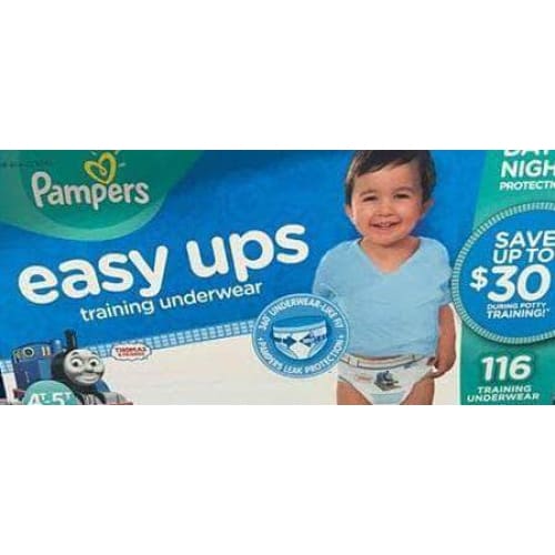 Pampers Easy Ups Pull On Disposable Potty Training Underwear for Boys, Size 5 (3T-4T), 116 Count - ShelHealth.Com