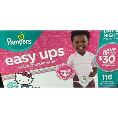 Pampers Easy Ups Pull On Disposable Potty Training Underwear for Girls, Size 6 (4T-5T), 116 Count - ShelHealth.Com