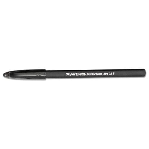 Paper Mate Comfortmate Ultra Ballpoint Pen Stick Medium 1 Mm Black Ink Black Barrel Dozen - School Supplies - Paper Mate®