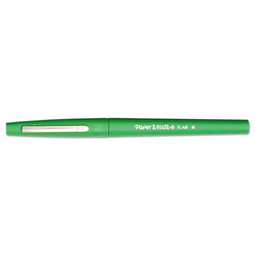 Paper Mate Point Guard Flair Felt Tip Porous Point Pen Stick Medium 0.7 Mm Green Ink Green Barrel Dozen - School Supplies - Paper Mate®