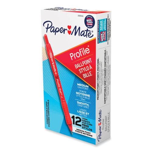 Paper Mate Profile Ballpoint Pen Retractable Medium 1 Mm Blue Ink Translucent Blue Barrel Dozen - School Supplies - Paper Mate®