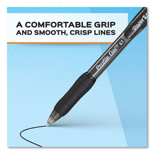 Paper Mate Profile Gel Pen Retractable Medium 0.7 Mm Blue Ink Translucent Blue Barrel Dozen - School Supplies - Paper Mate®