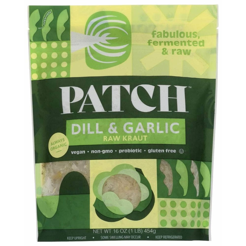 PATCH Grocery > Refrigerated PATCH: Dill & Garlic Raw Kraut, 16 oz