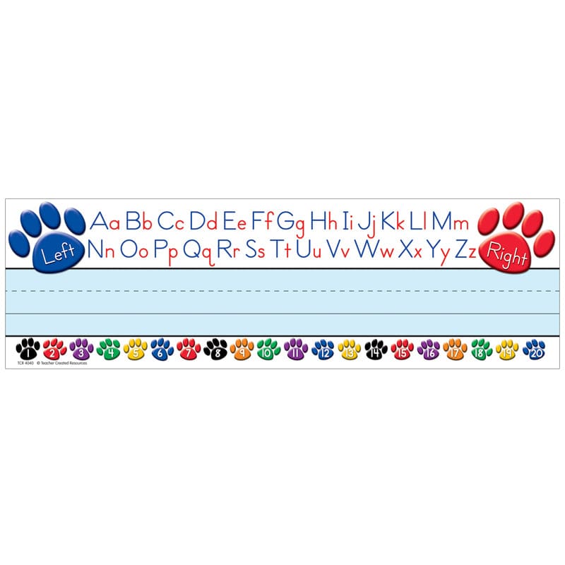 Paw Prints Left/Right Alphabet Name Plates (Pack of 10) - Name Plates - Teacher Created Resources