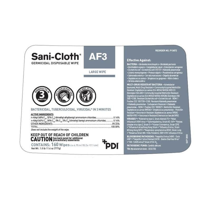 PDI Sani-Cloth Af3 Large 160/Tub Pdi T160 - HouseKeeping >> Disinfectants - PDI