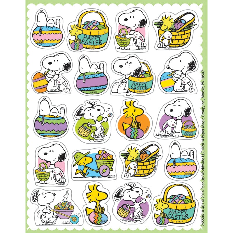 Peanuts Easter Theme Stickers (Pack of 12) - Holiday/Seasonal - Eureka