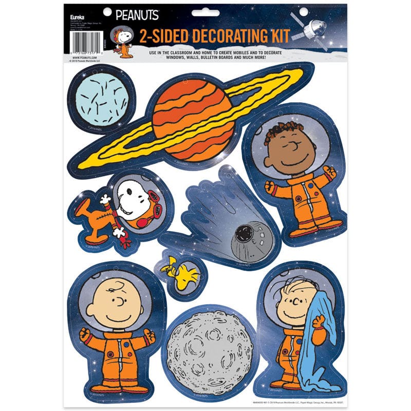 Peanuts Nasa 2 Sided Deco Kits (Pack of 10) - Two Sided Decorations - Eureka