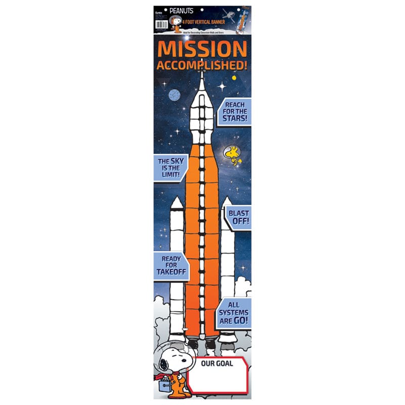 Peanuts Nasa Goal Setting Banners Vertical (Pack of 10) - Banners - Eureka