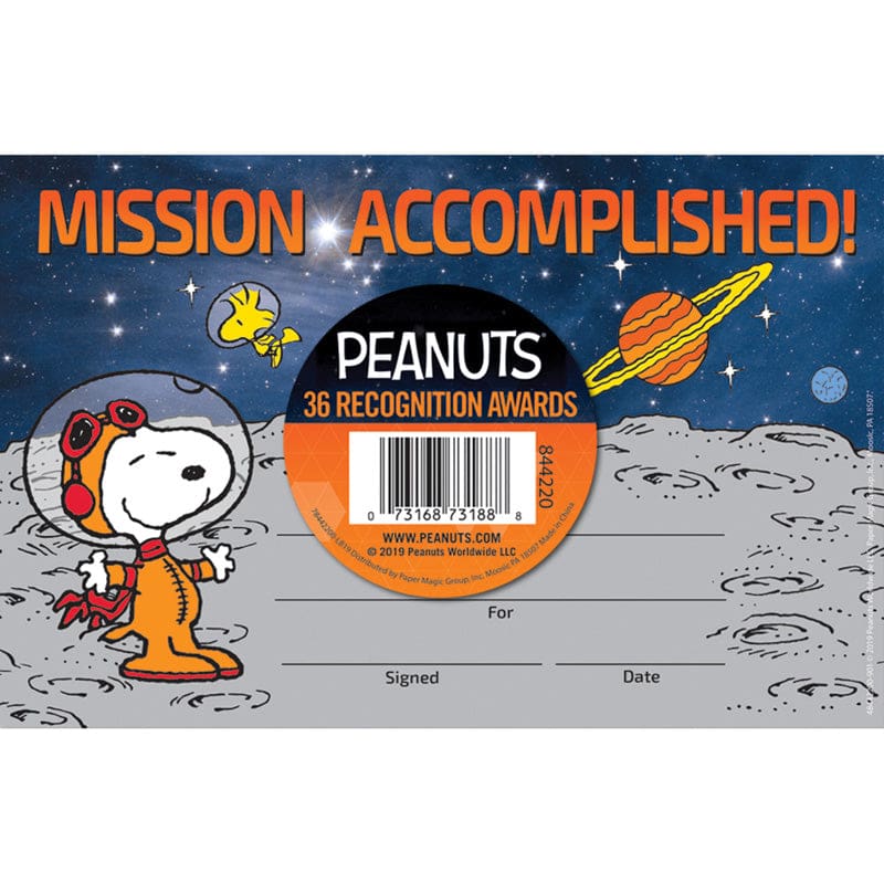 Peanuts Nasa Recognition Award (Pack of 10) - Awards - Eureka