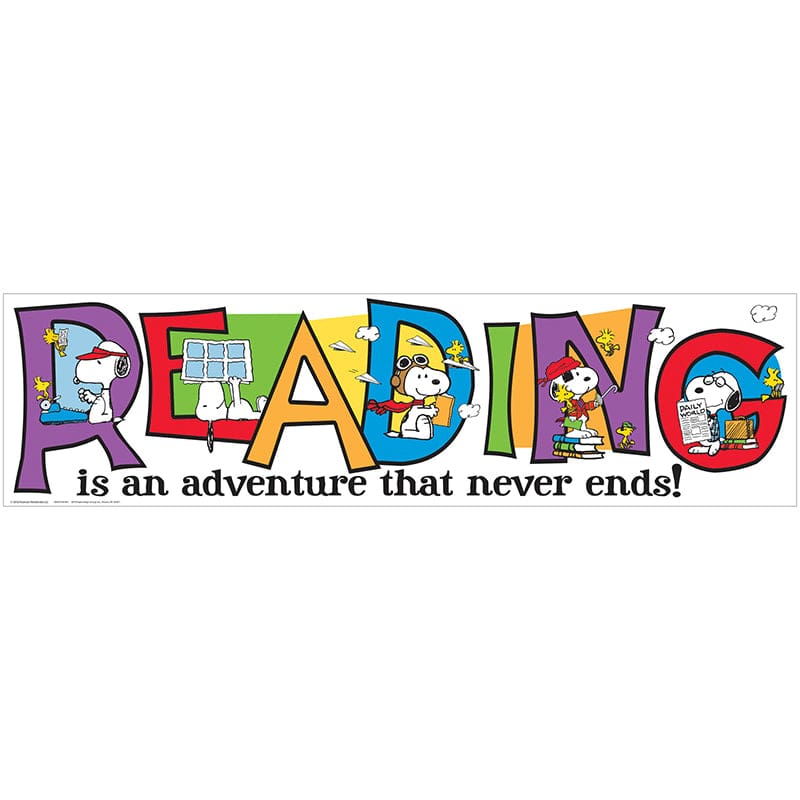 Peanuts Reading Banner (Pack of 10) - Banners - Eureka