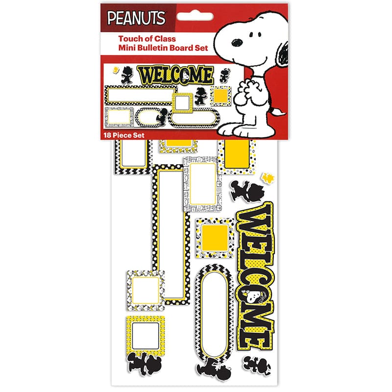 Peanuts Touch Of Class Welcome Set Mini Bulletin Board Set (Pack of 6) - Classroom Theme - Eureka