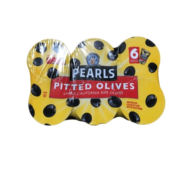 Pearls Pitted California Ripe Olives Large 6 oz (Pack of 6) - ShelHealth.Com
