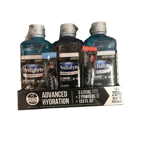 Pedialyte Electrolyte Solution 3X (3 - 1 Liter Bottles, 2 Powder Packets) - ShelHealth.Com