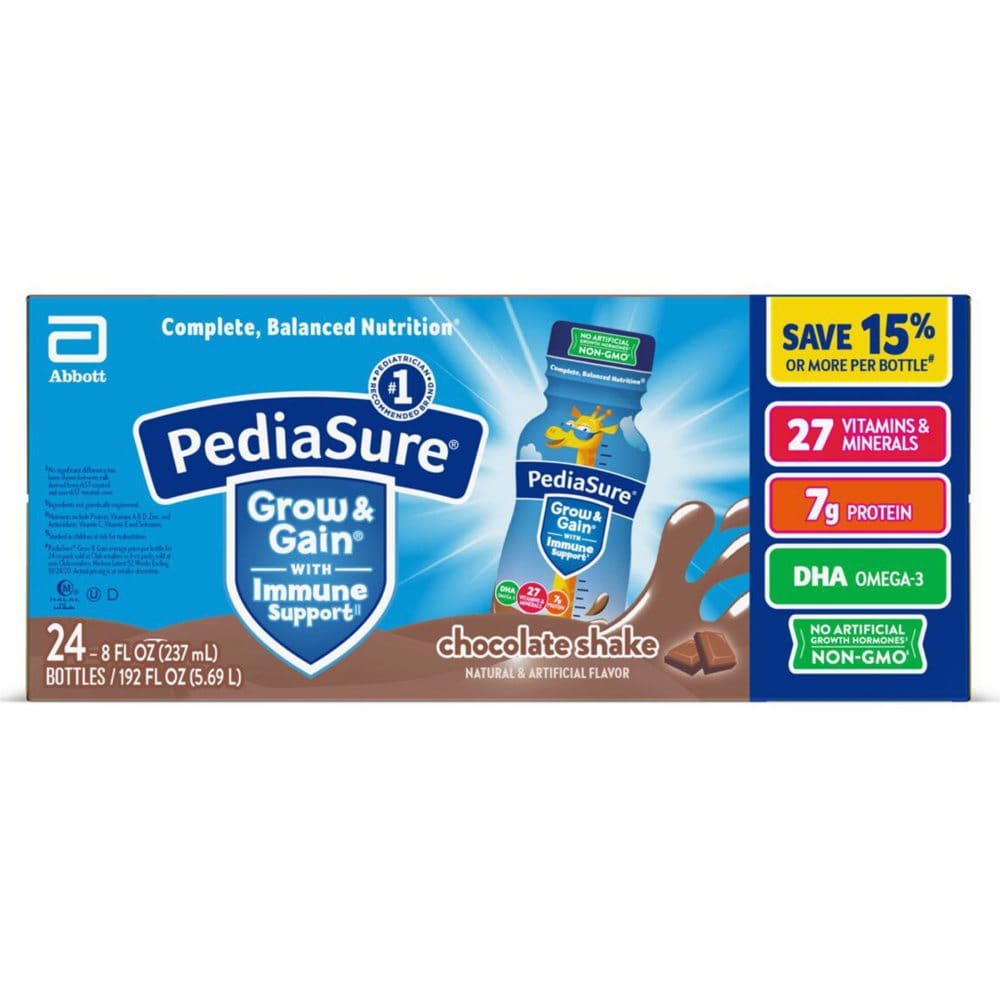 PediaSure Grow and Gain Nutrition Shake for Kids Chocolate (8 fl. oz. 24 pk.) - Diet Nutrition & Protein - PediaSure Grow