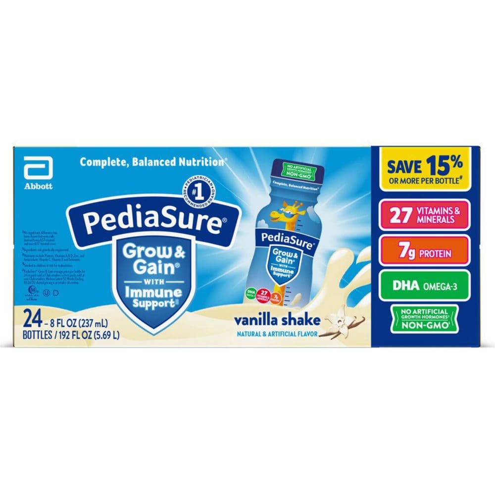 PediaSure Grow and Gain Nutrition Shake for Kids Vanilla (8 fl. oz. 24 pk.) - Diet Nutrition & Protein - PediaSure Grow