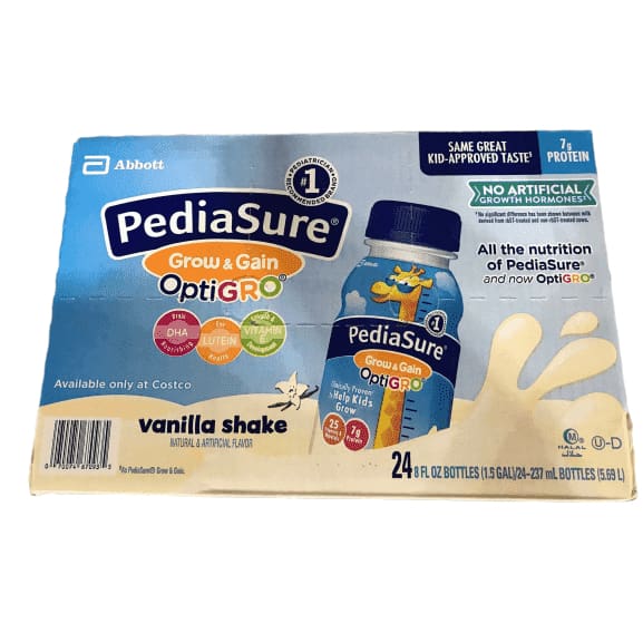 PediaSure Grow & Gain with Fiber, Kids’ Nutritional Shake, Vanilla, 8 fl oz, 24-Count - ShelHealth.Com