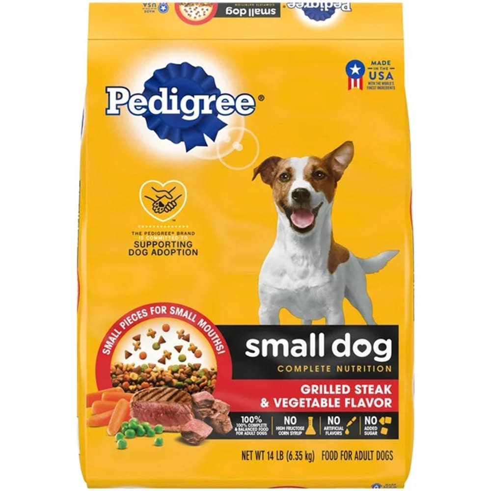 Pedigree Complete Nutrition Small Breed Adult Dry Dog Food Grilled Steak Vegetable; 1ea-14 lb - Pet Supplies - Pedigree