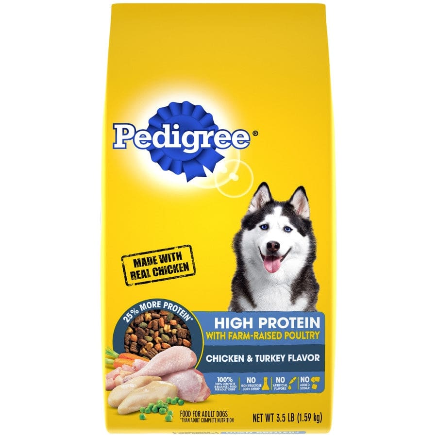 Pedigree High Protein Adult Chicken and Turkey Dry Dog Food 3.5 lbs. - Pet Supplies - Pedigree