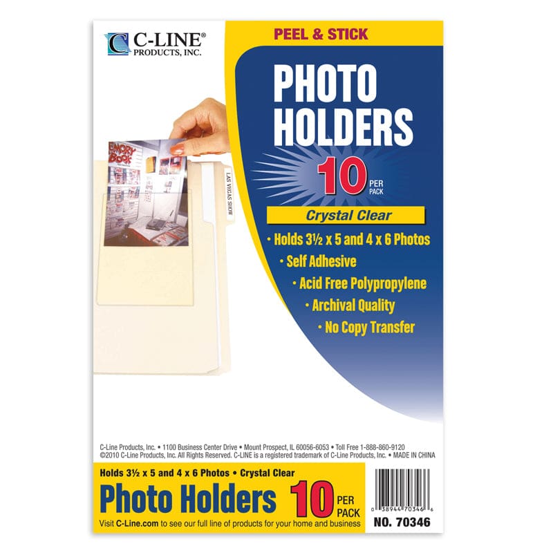 Peel & Stick Photo Holders Clear (Pack of 8) - Sheet Protectors - C-Line Products Inc
