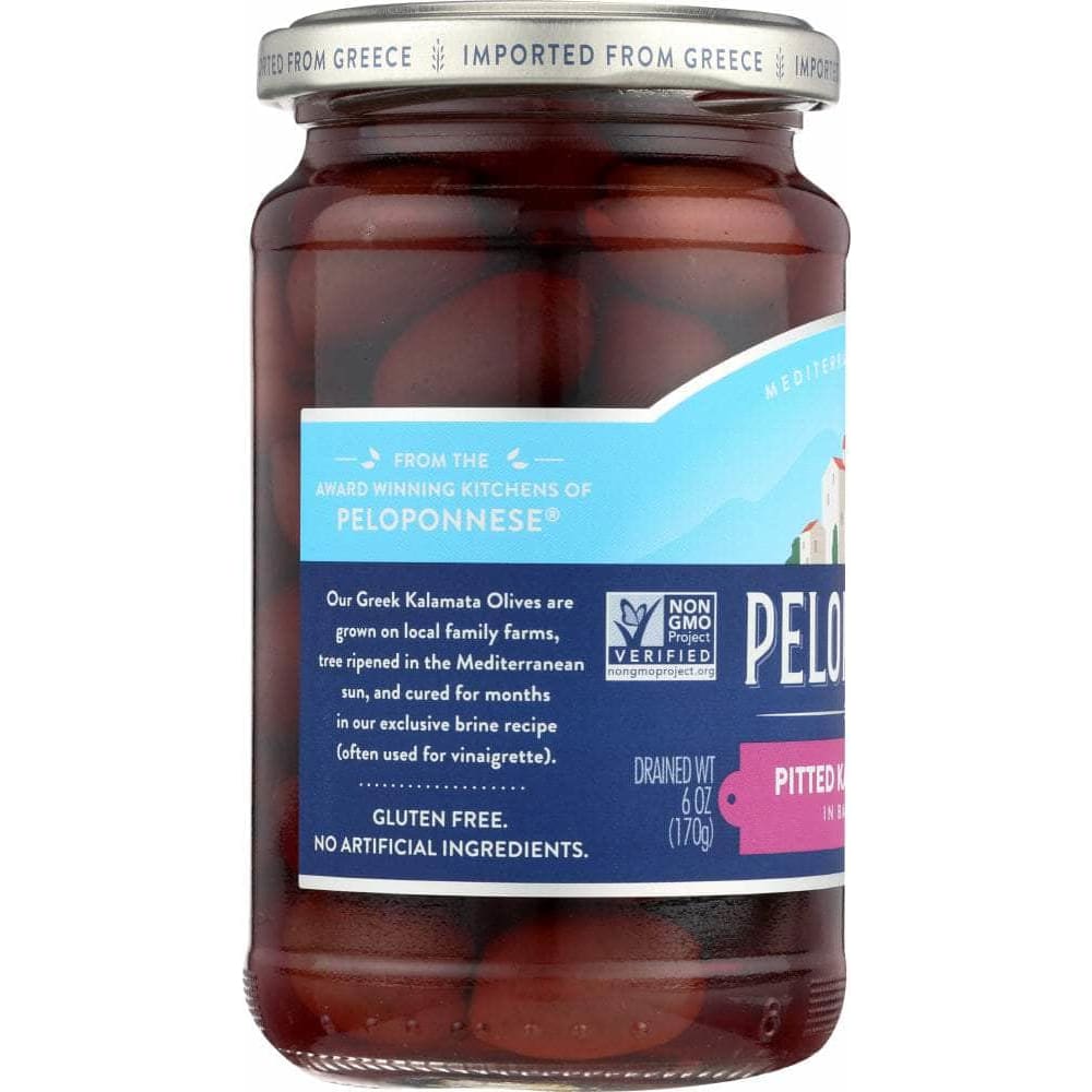 Peloponnese Peloponnese Pitted Kalamata Gourmet Black Olives, 6 oz