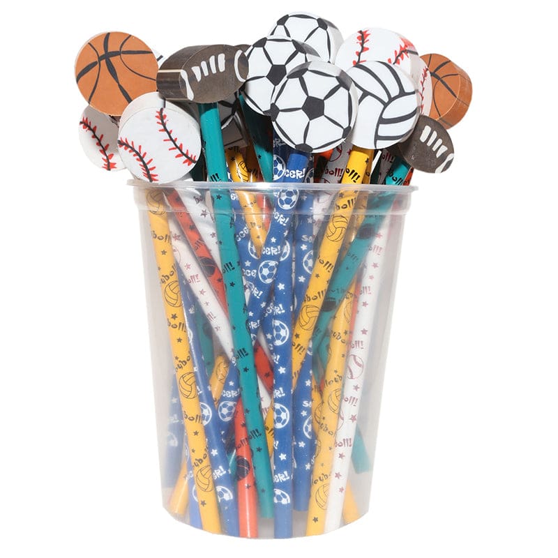 Pencil And Eraser Topper Sports Writeons - Pencils & Accessories - Larose Industries- Rose Moon
