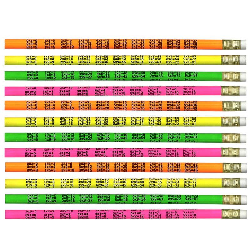 Pencils Multiplication 12/Pk (Pack of 12) - Pencils & Accessories - Larose Industries- Rose Moon