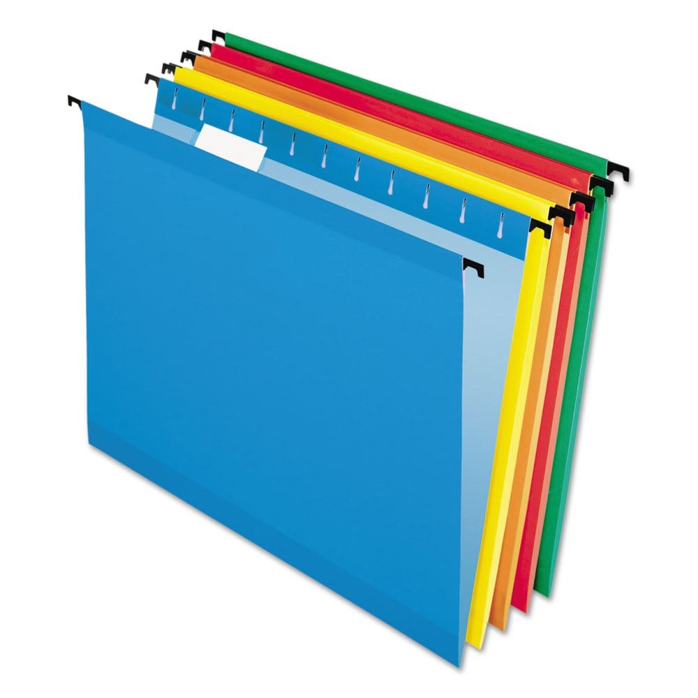 Pendaflex 1/5 Tab SureHook Hanging File Folders Assorted Colors (Letter 20 ct.) - File Folders - Pendaflex