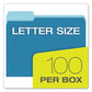 Pendaflex Colored File Folders 1/3-cut Tabs: Assorted Letter Size Blue/light Blue 100/box - School Supplies - Pendaflex®