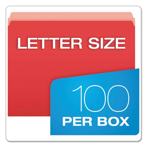 Pendaflex Colored File Folders Straight Tabs Letter Size Red/light Red 100/box - School Supplies - Pendaflex®