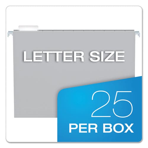 Pendaflex Colored Hanging Folders Letter Size 1/5-cut Tabs Gray 25/box - School Supplies - Pendaflex®