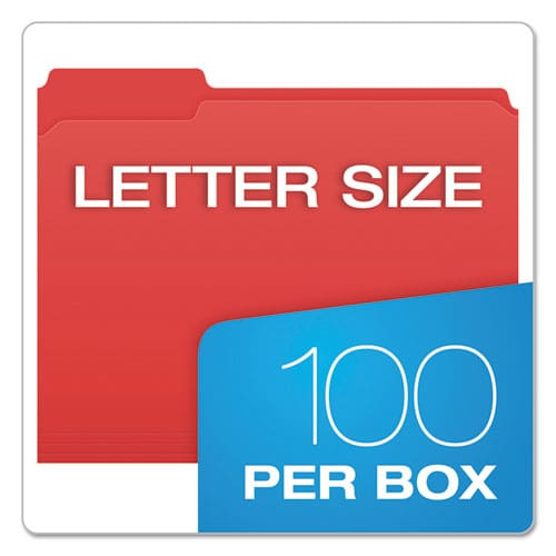 Pendaflex Double-ply Reinforced Top Tab Colored File Folders 1/3-cut Tabs: Assorted Letter Size 0.75 Expansion Red 100/box - School Supplies
