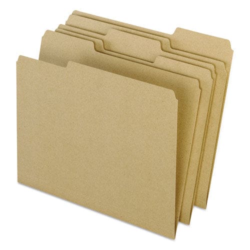 Pendaflex Earthwise By Pendaflex 100% Recycled Colored File Folders 1/3-cut Tabs: Assorted Letter 0.5 Expansion Brown 100/box - School
