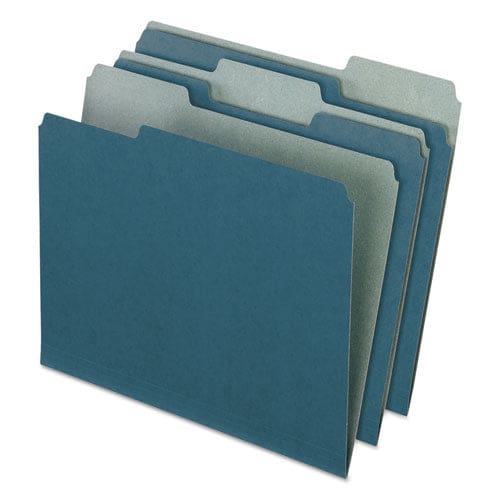 Pendaflex Earthwise By Pendaflex 100% Recycled Colored File Folders 1/3-cut Tabs: Assorted Letter Size 0.5 Expansion Blue 100/box - School